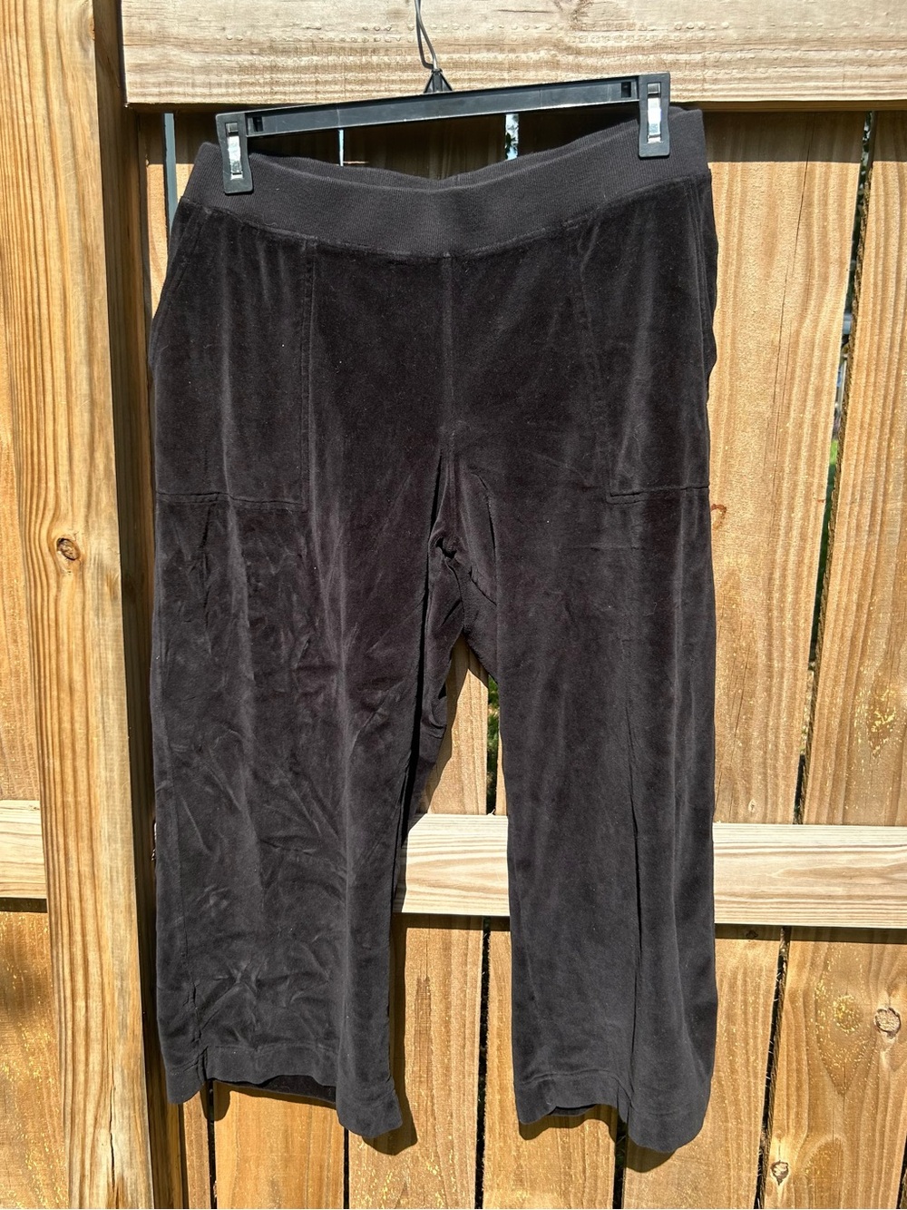 Pact Black Velour Pull-On Capris size XL